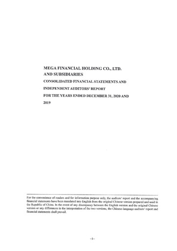 Thumbnail MFHC Financial Statement 2020