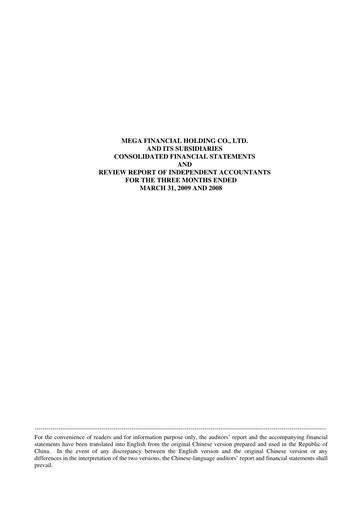Thumbnail MFHC Quarterly Report 2009-q1