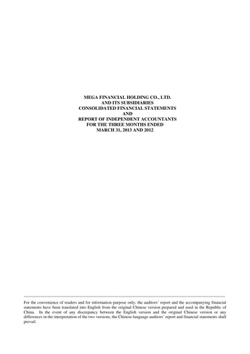 Thumbnail MFHC Quarterly Report 2013-q1