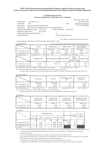 Thumbnail Capcom Financial Statement fy2025