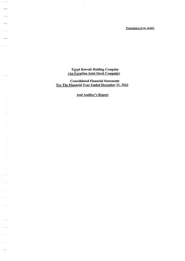 Thumbnail Egypt Kuwait Holding Company Financial Statement 2016