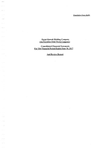 Thumbnail Egypt Kuwait Holding Company Financial Statement 2017-h1