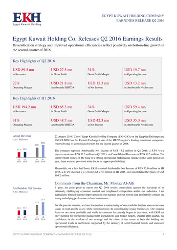 Thumbnail Egypt Kuwait Holding Company Quarterly Report 2016-q2