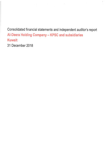 Thumbnail Al-Deera Holding Company Financial Statement 2018