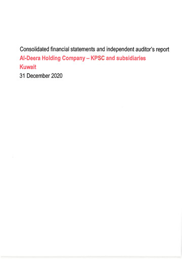 Thumbnail Al-Deera Holding Company Financial Statement 2020