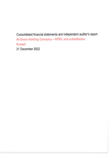 Thumbnail Al-Deera Holding Company Financial Statement 2022