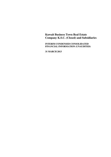 Thumbnail Kuwait Business Town Real Estate Company Financial Statement 2013-q1