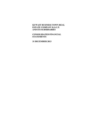 Thumbnail Kuwait Business Town Real Estate Company Financial Statement 2013