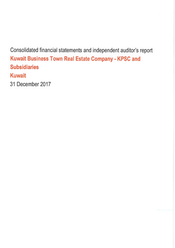 Thumbnail Kuwait Business Town Real Estate Company Financial Statement 2017