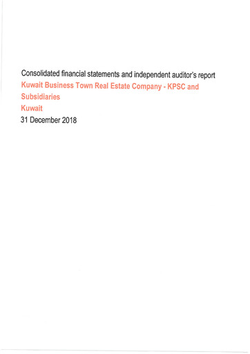 Thumbnail Kuwait Business Town Real Estate Company Financial Statement 2018