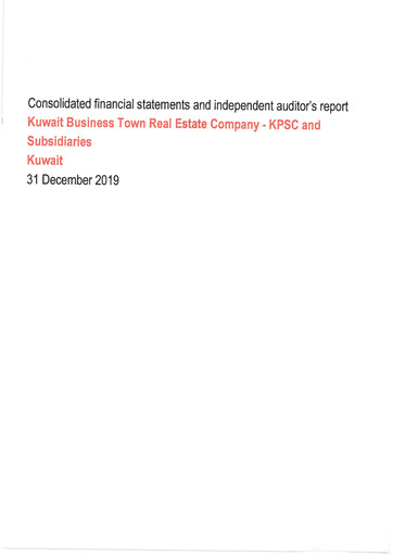 Thumbnail Kuwait Business Town Real Estate Company Financial Statement 2019