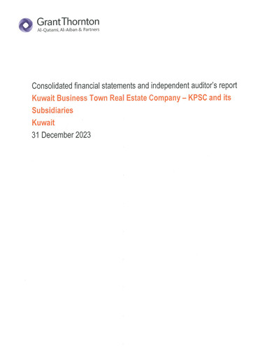 Thumbnail Kuwait Business Town Real Estate Company Financial Statement 2023