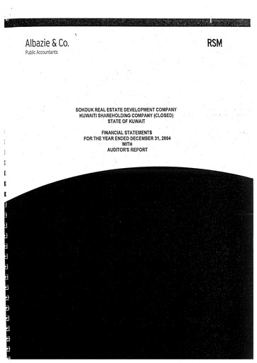 Thumbnail Sokouk Holding Company K.S.C.P. Financial Statement 2004