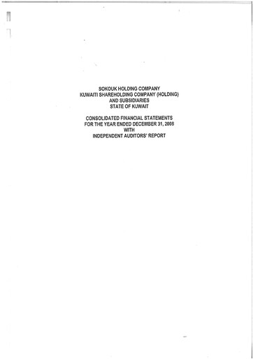 Thumbnail Sokouk Holding Company K.S.C.P. Financial Statement 2008