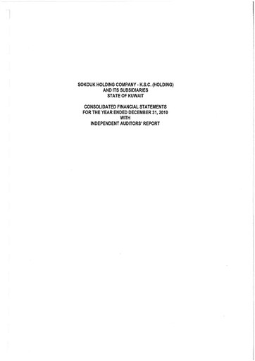 Thumbnail Sokouk Holding Company K.S.C.P. Financial Statement 2010