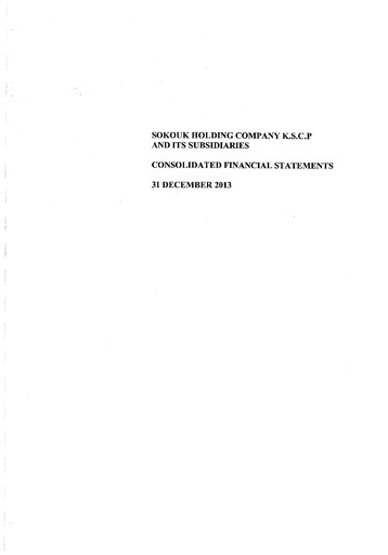 Thumbnail Sokouk Holding Company K.S.C.P. Financial Statement 2013