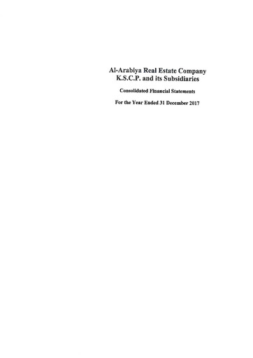 Thumbnail Al-Arabiya Real Estate Company Financial Statement 2017