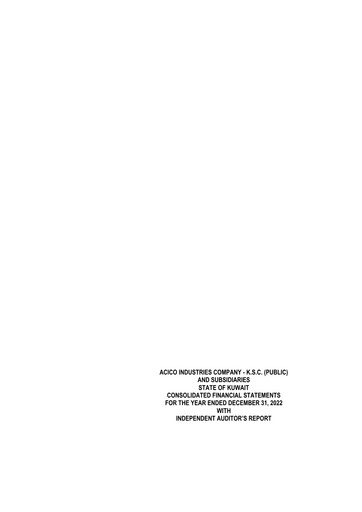 Thumbnail ACICO Industries Company Financial Statement 2022