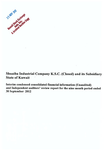 Thumbnail Shuaiba Industrial Company Financial Statement 2012-9m