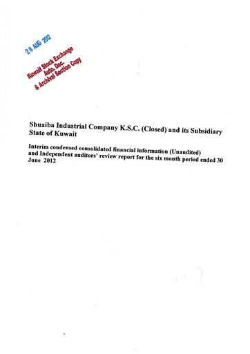 Thumbnail Shuaiba Industrial Company Financial Statement 2012-h1