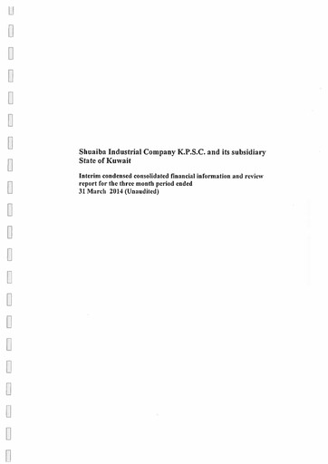 Thumbnail Shuaiba Industrial Company Financial Statement 2014-q1