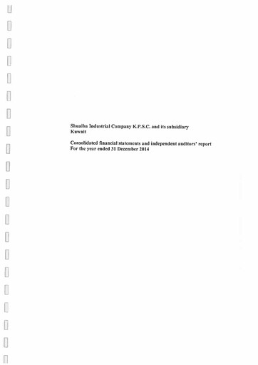 Thumbnail Shuaiba Industrial Company Financial Statement 2014