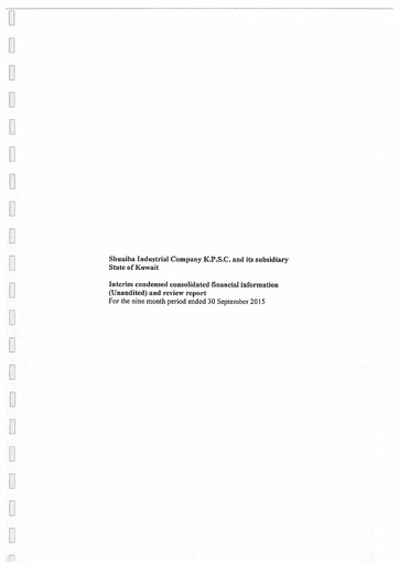 Thumbnail Shuaiba Industrial Company Financial Statement 2015-9m