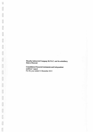 Thumbnail Shuaiba Industrial Company Financial Statement 2015