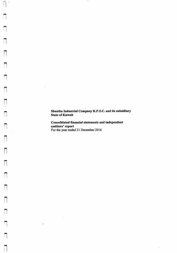 Thumbnail Shuaiba Industrial Company Financial Statement 2016