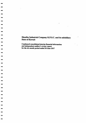 Thumbnail Shuaiba Industrial Company Financial Statement 2017-h1
