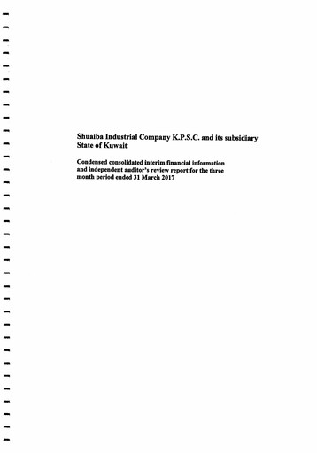 Thumbnail Shuaiba Industrial Company Financial Statement 2017-q1