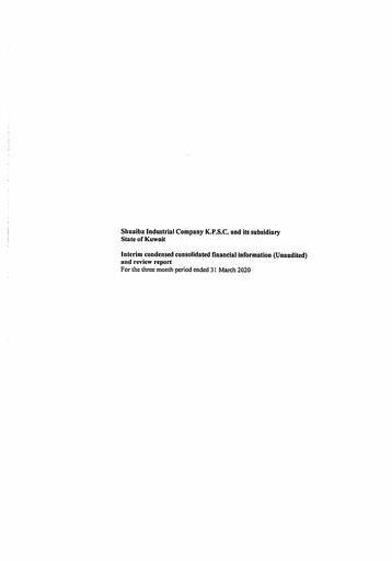 Thumbnail Shuaiba Industrial Company Financial Statement 2020-q1