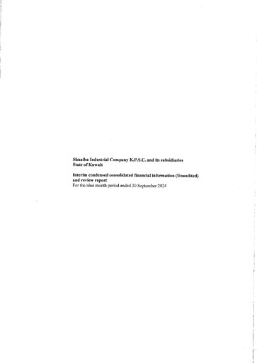 Thumbnail Shuaiba Industrial Company Financial Statement 2024-9m