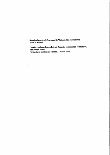 Thumbnail Shuaiba Industrial Company Financial Statement 2025-q1