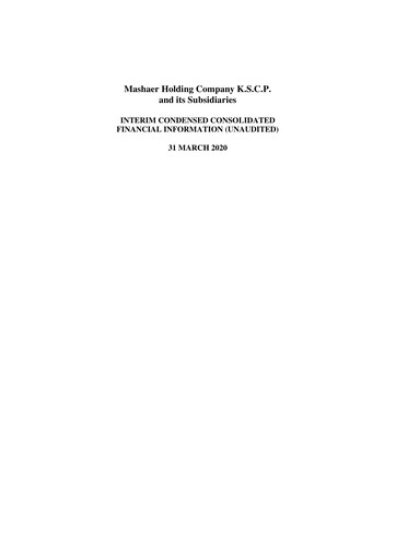 Thumbnail Mashaer Holding Company K.S.C.P. Quarterly Report 2020-q1