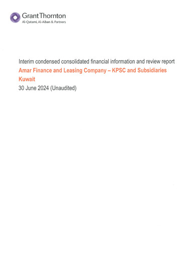 Thumbnail Amar Finance and Leasing Company Financial Statement 2024-h1