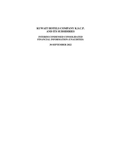 Thumbnail Kuwait Hotels Company K.S.C.P. Quarterly Report 2022-q3