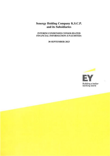 Thumbnail Senergy Holding Company K.S.C.P. Quarterly Report 2023-q3