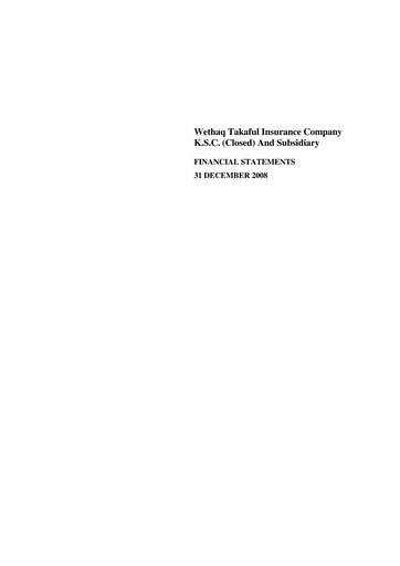 Thumbnail Wethaq Takaful Insurance Company K.S.C.P. Financial Statement 2008