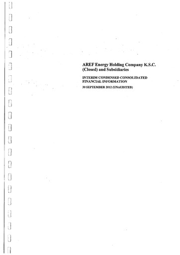 Thumbnail The Energy House Holding Company Financial Statement 2012-9m