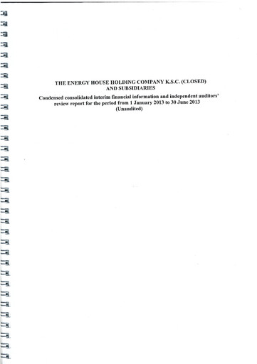 Thumbnail The Energy House Holding Company Financial Statement 2013-h1