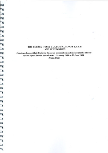 Thumbnail The Energy House Holding Company Financial Statement 2014-h1