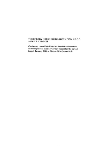 Thumbnail The Energy House Holding Company Financial Statement 2016-h1
