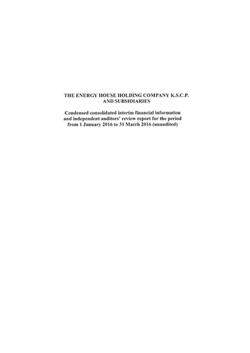 Thumbnail The Energy House Holding Company Financial Statement 2016-q1