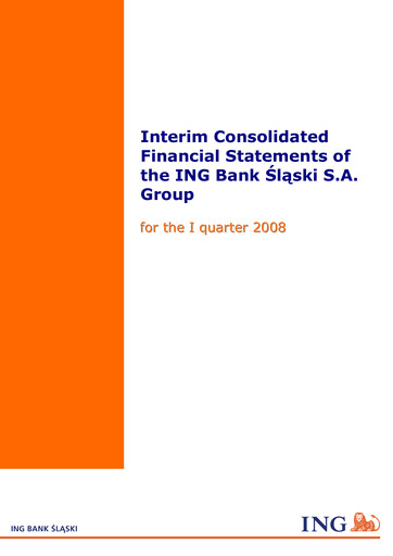 Miniature ING Bank Slaski Rapport trimestriel 2008-q1