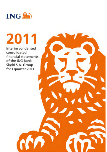 Miniature ING Bank Slaski Rapport trimestriel 2011-q1