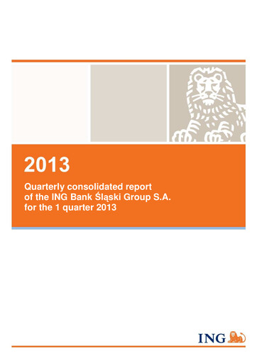 Miniature ING Bank Slaski Rapport trimestriel 2013-q1