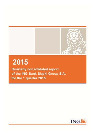 Miniature ING Bank Slaski Rapport trimestriel 2015-q1