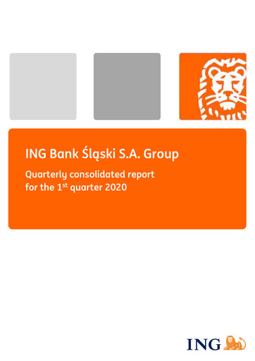 Miniature ING Bank Slaski Rapport trimestriel 2020-q1