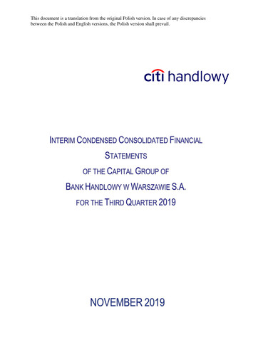 Thumbnail Bank Handlowy w Warszawie Quarterly Report 2019-q3